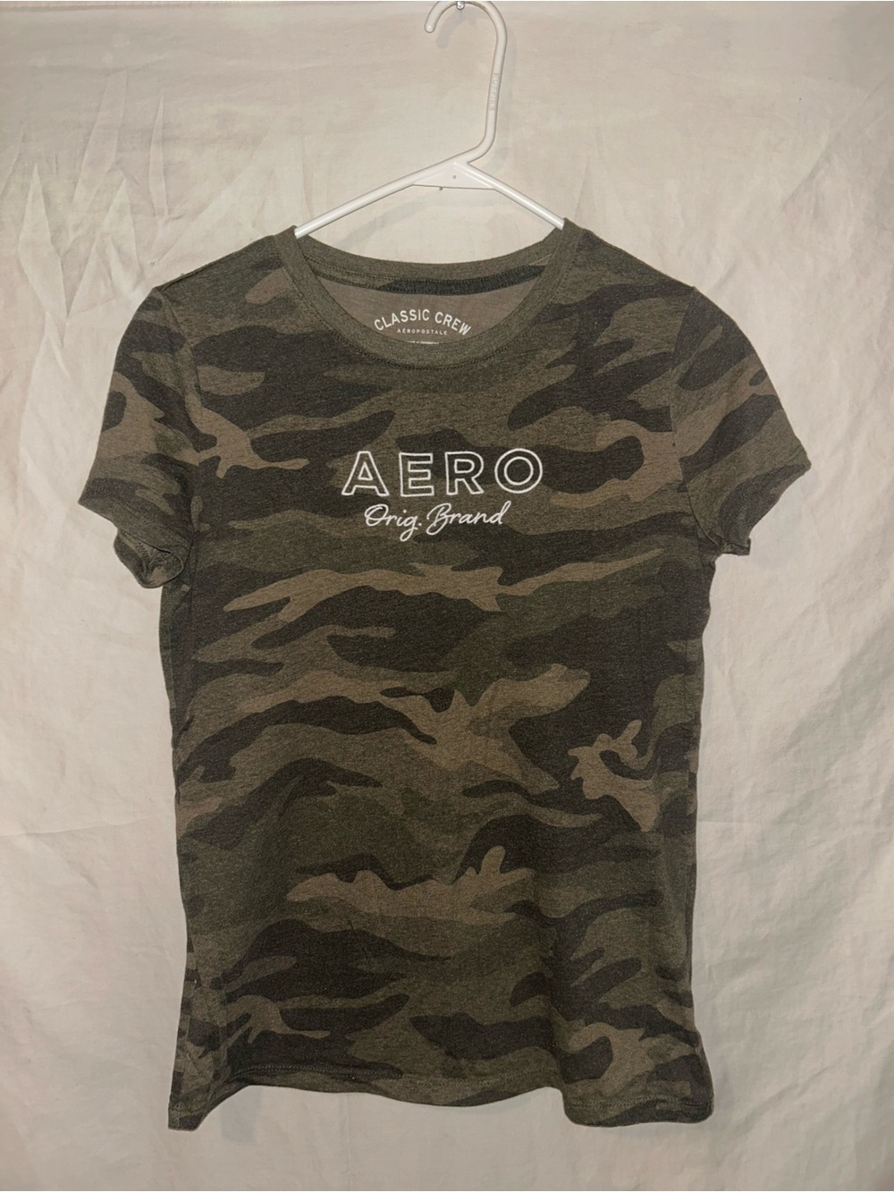 Aeropostale Olive & Dark Green Camo Short Sleeve Tee